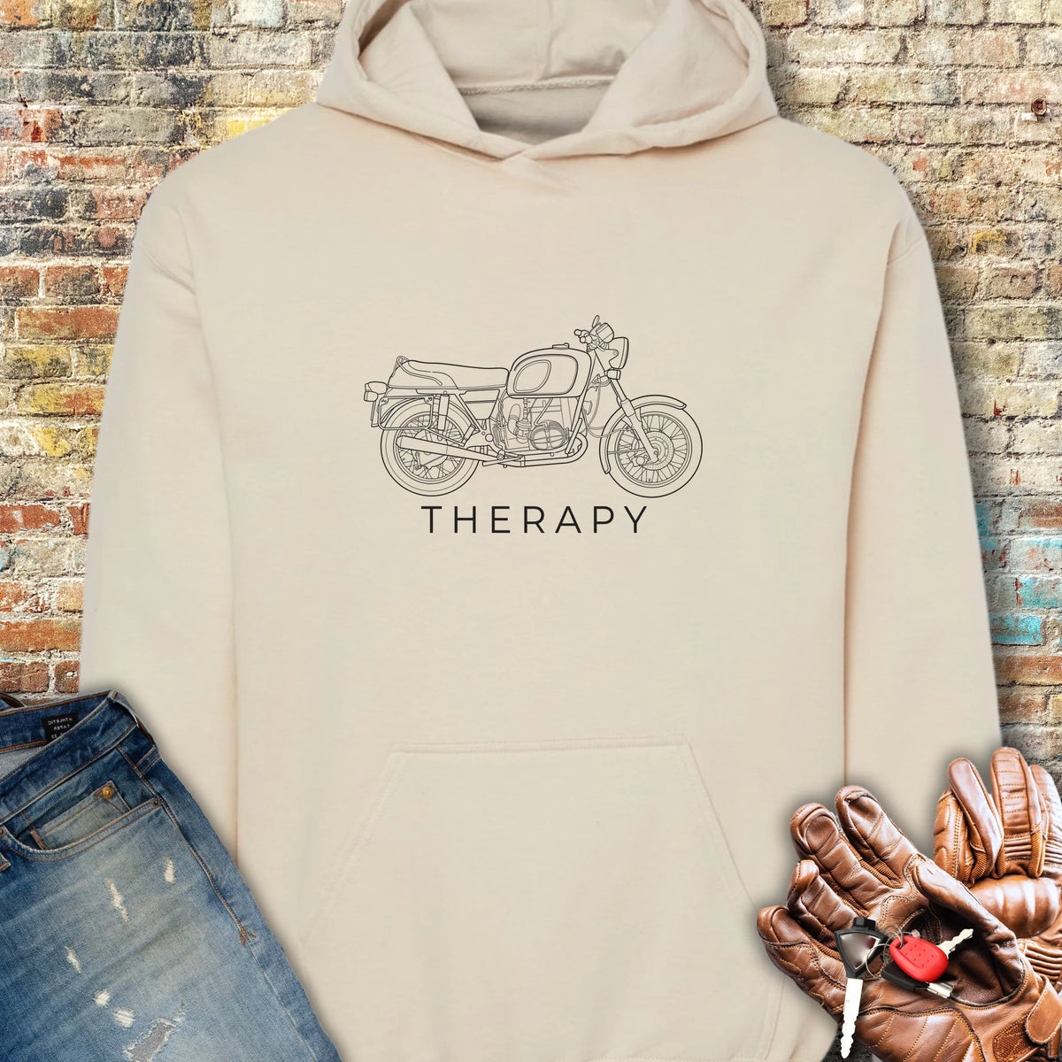 70's Therapy Hoodie - Sand