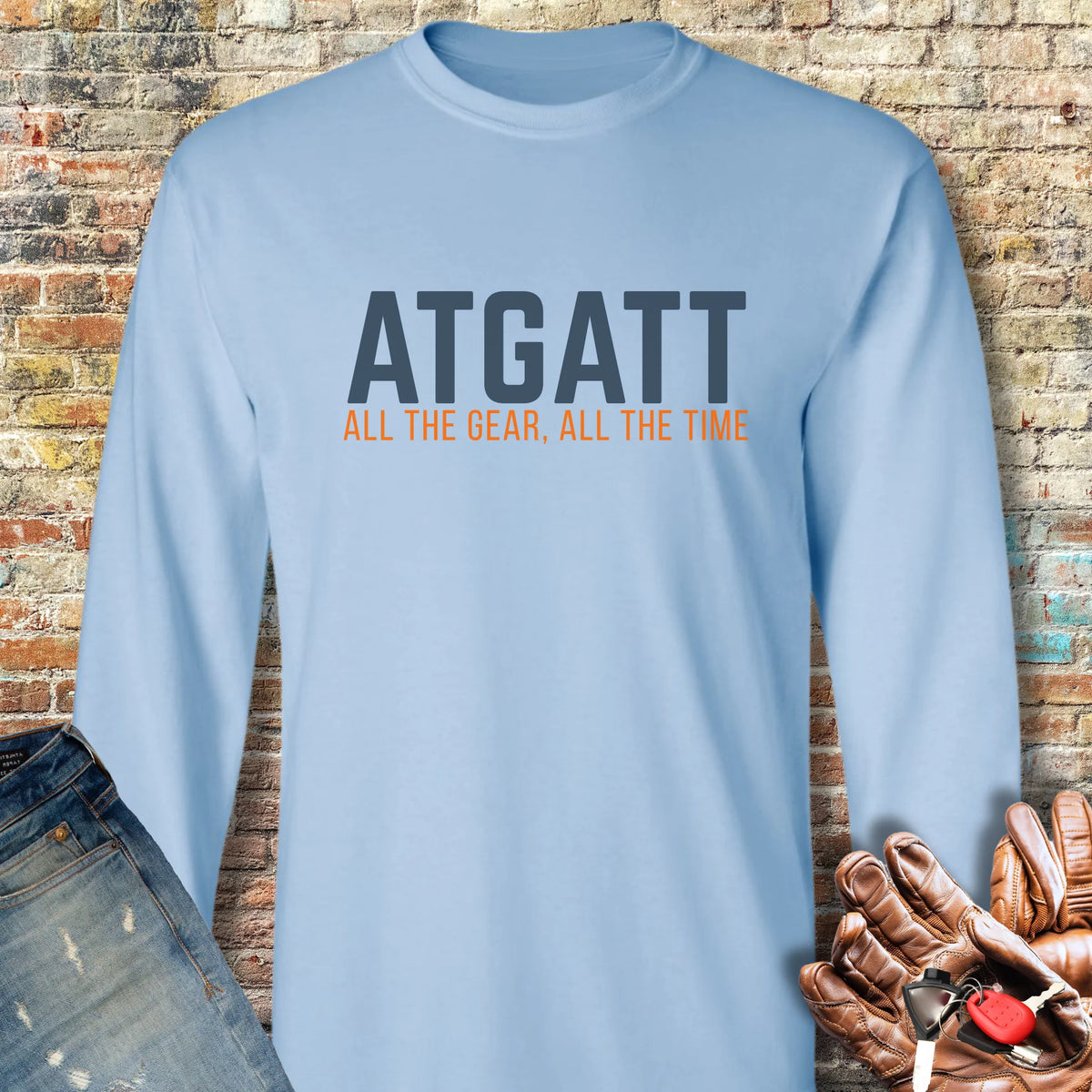 ATGATT Long Sleeve T-Shirt - Light Blue