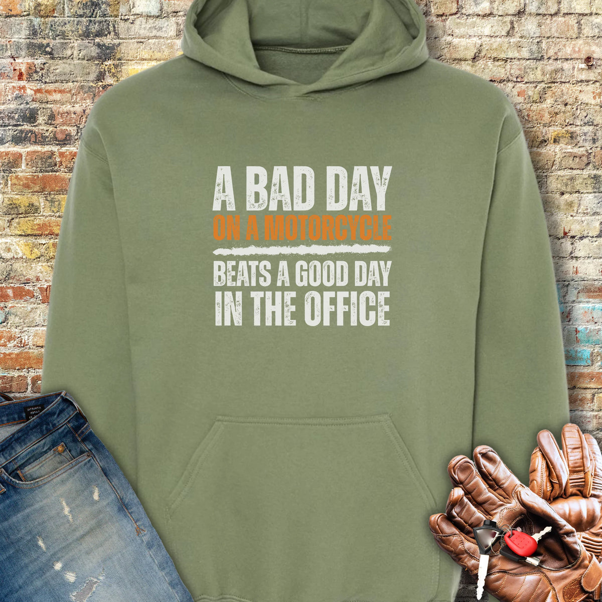 A Bad Day Hoodie - Military Green