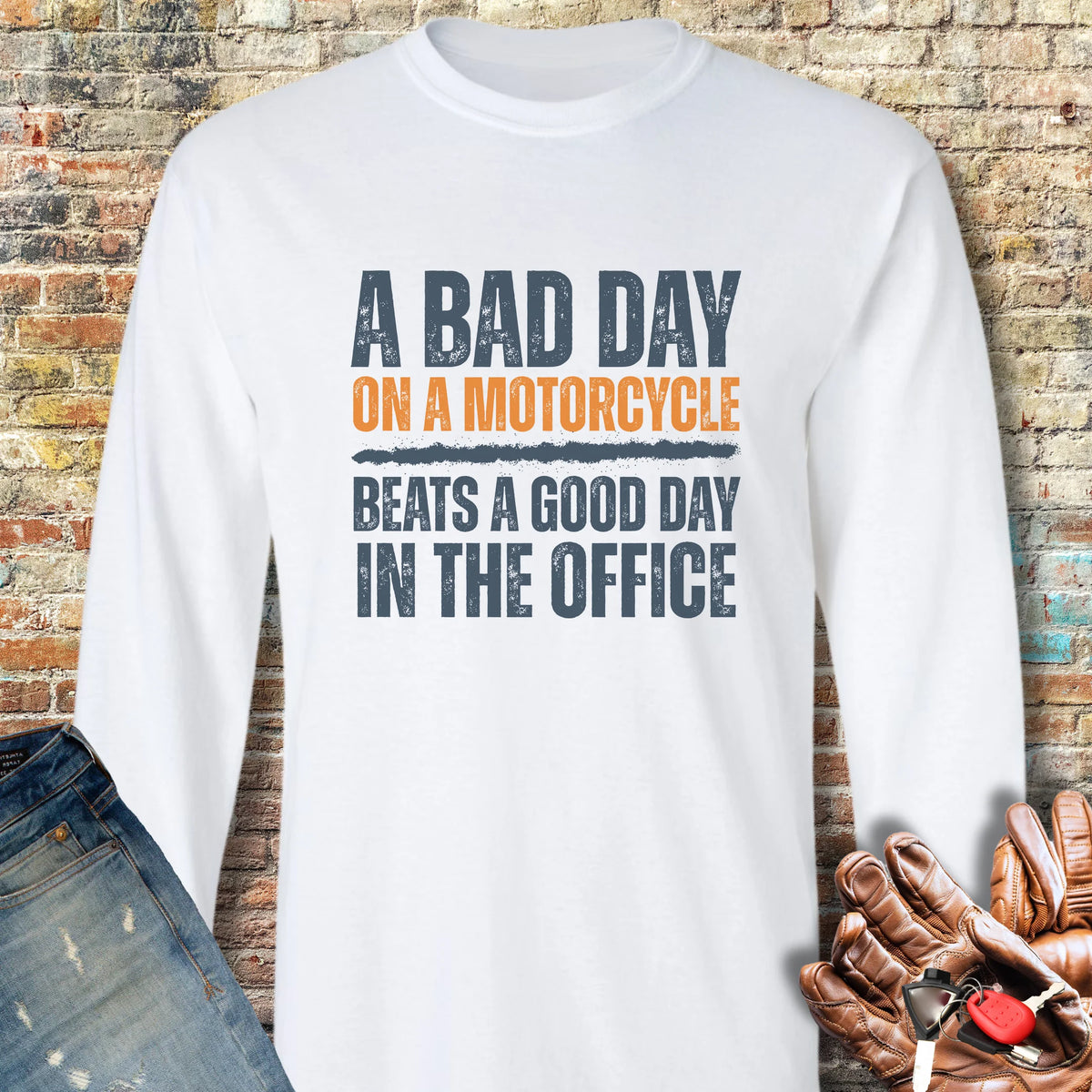 A Bad Day Long Sleeve T-Shirt - White