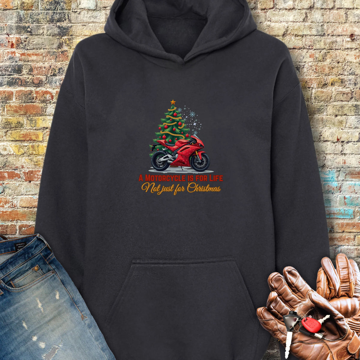 A Motorcycle Is For Life Hoodie - Black