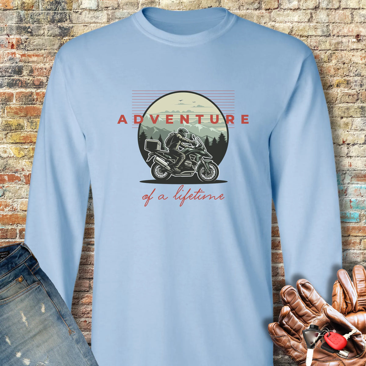 Adventure Of A Lifetime Long Sleeve T-Shirt - Light Blue