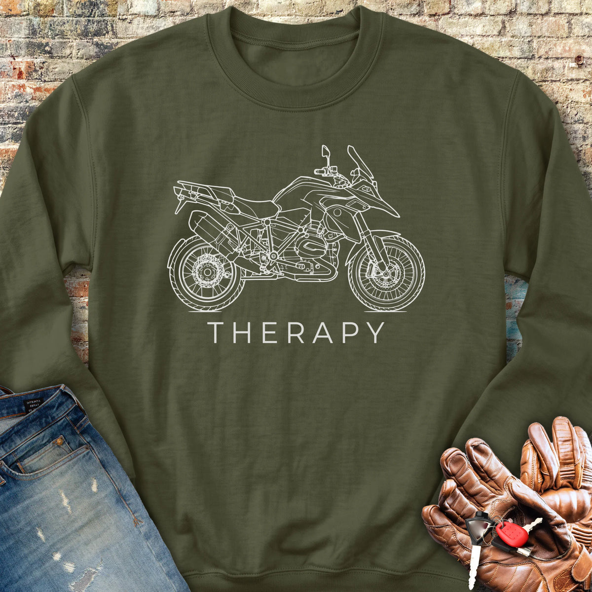 Adventure Therapy Sweatshirt - Military Green