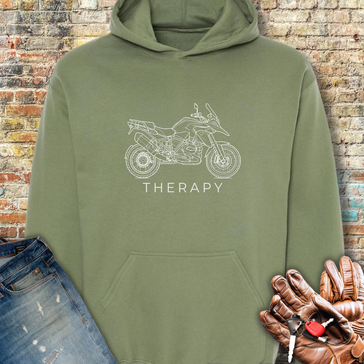 Adventure Therapy Hoodie - Military Green