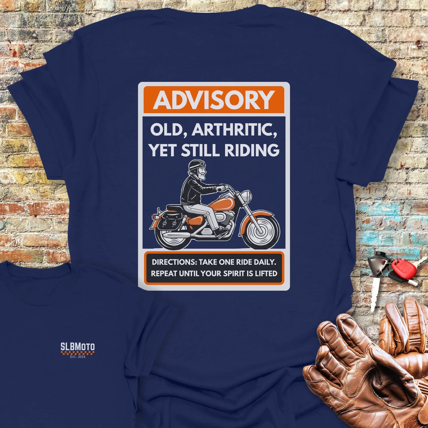 Advisory Back Print T-Shirt - Navy
