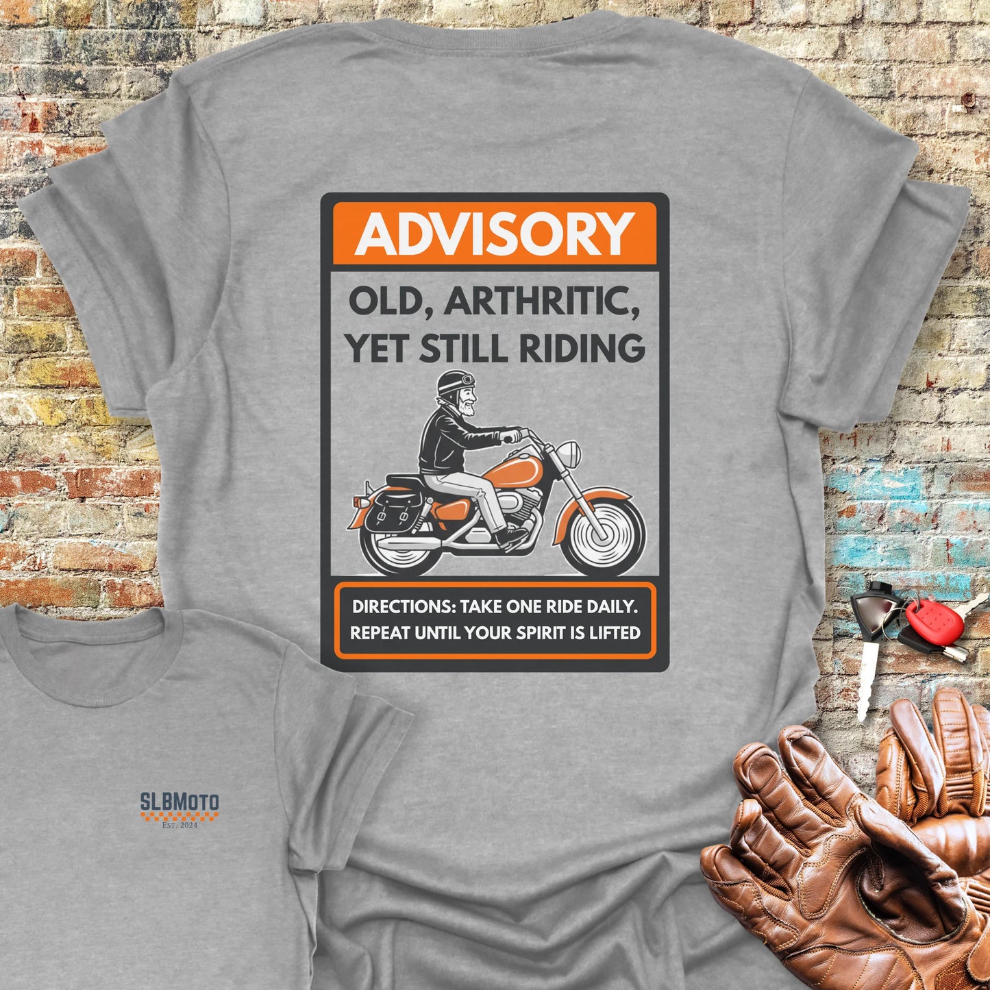 Advisory Back Print T-Shirt - Sport Grey