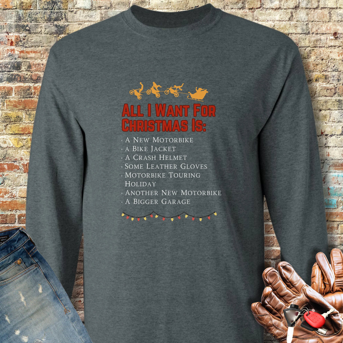 All I Want For Christmas Long Sleeve T-Shirt - Dark Heather