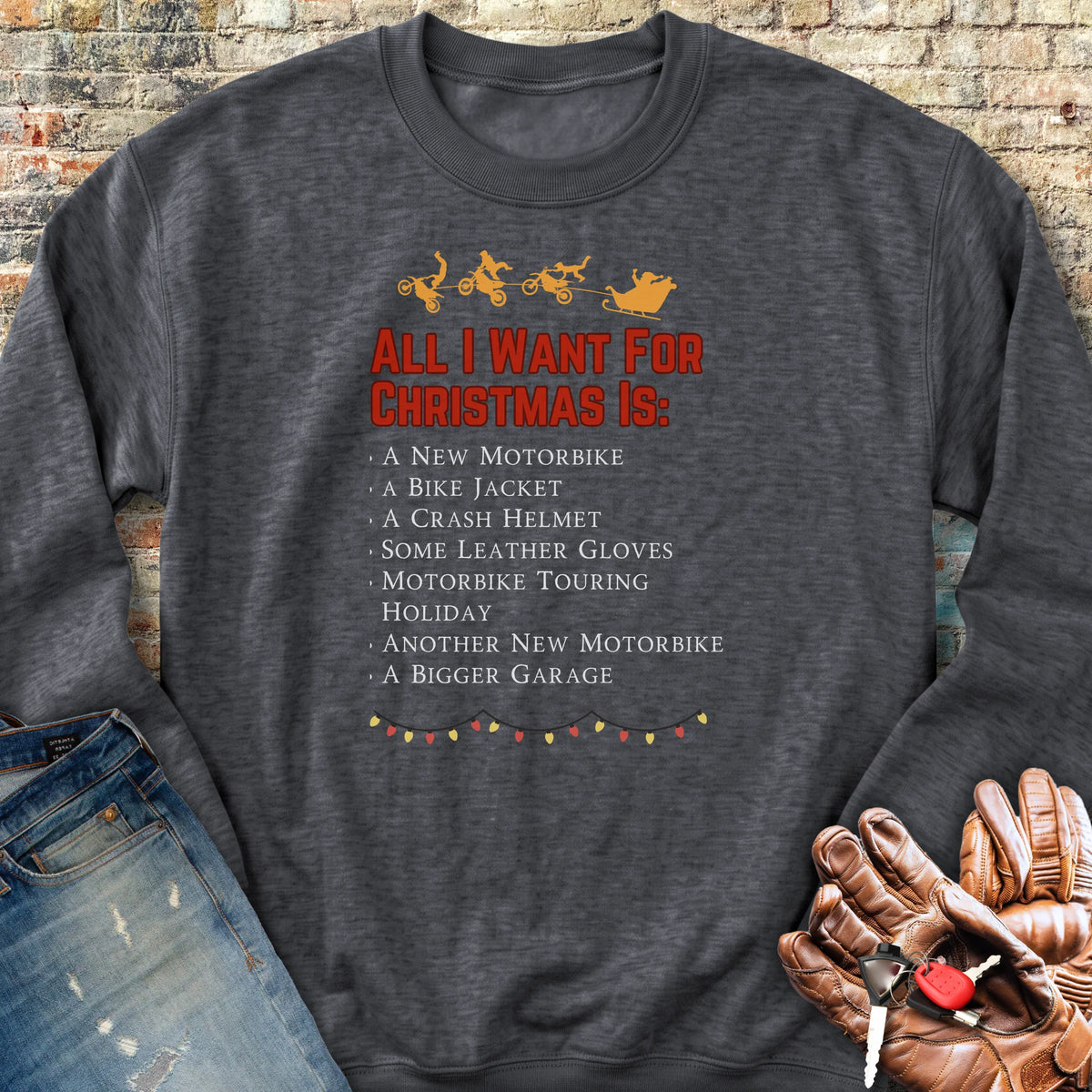 All I Want For Christmas Sweatshirt - Dark Heather