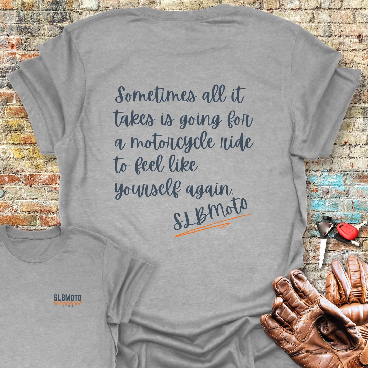 All It Takes Back Print T-Shirt - Sport Grey