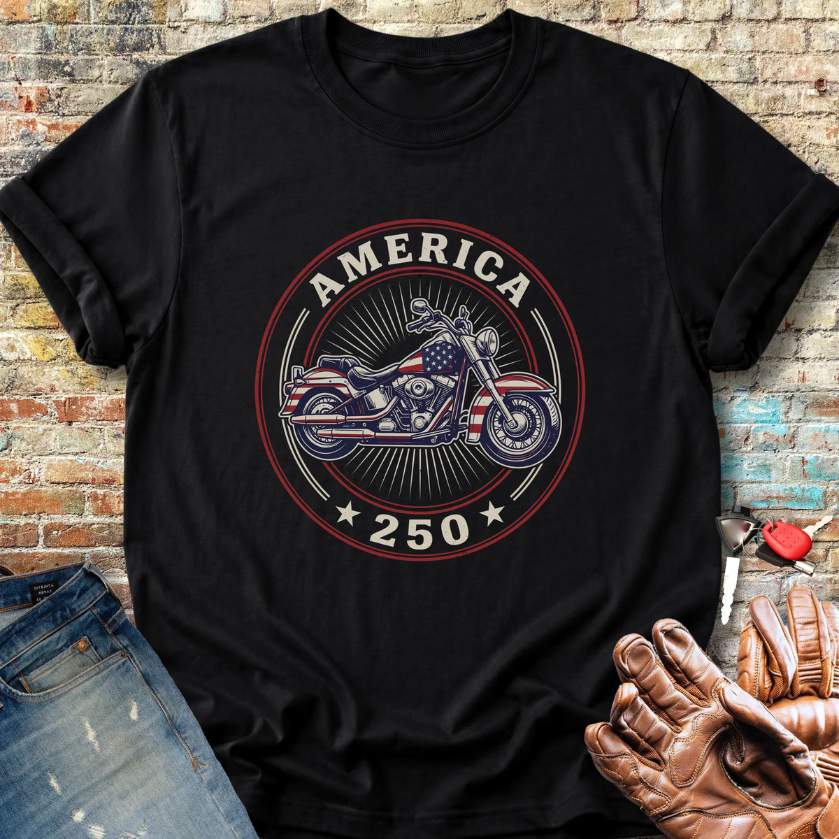 America Badge 250 Classic T-Shirt - Black