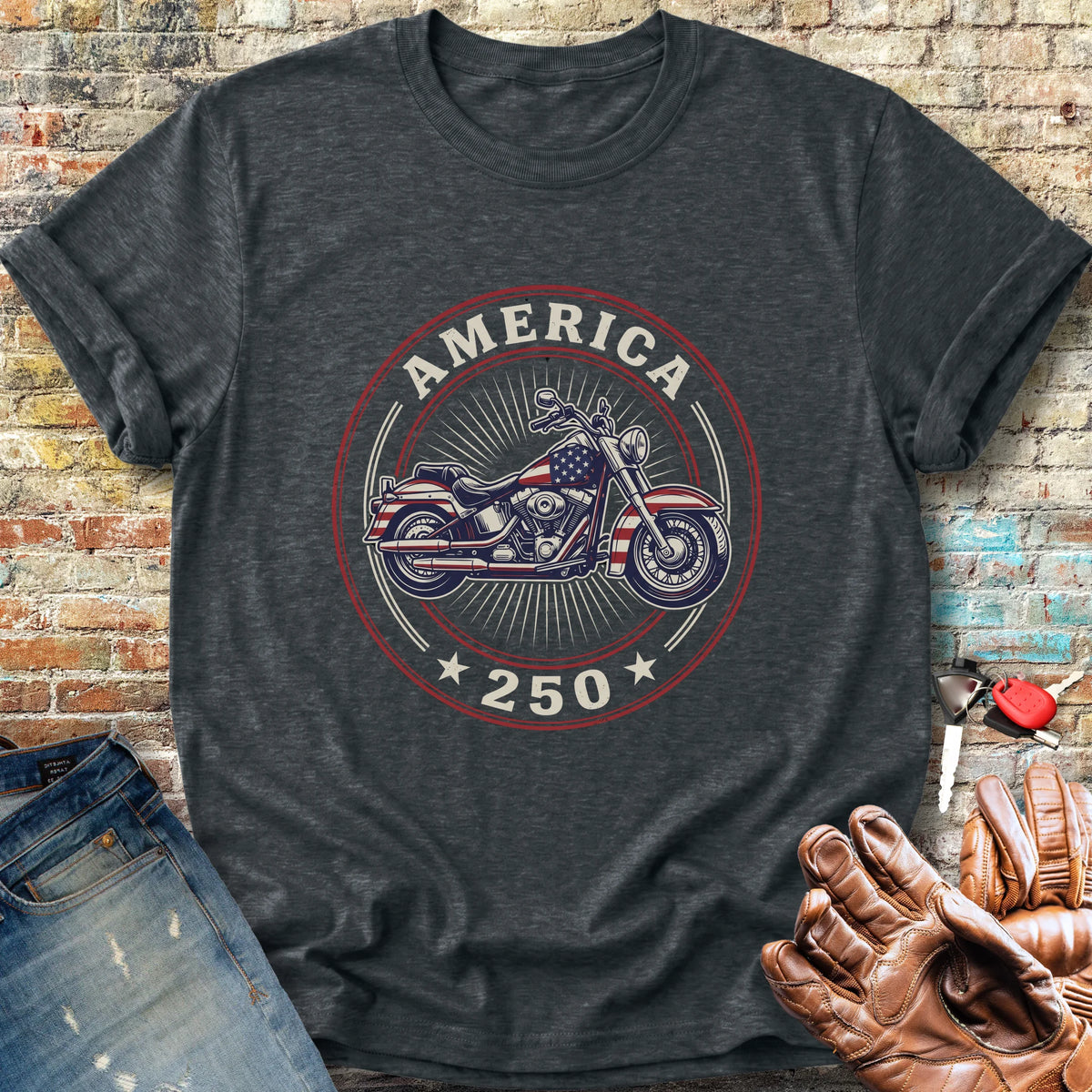 America Badge 250 Classic T-Shirt - Dark Heather