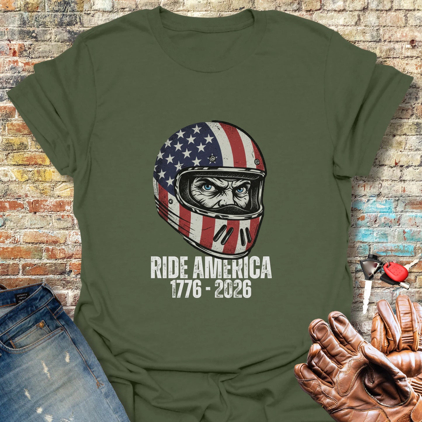America Helmet 250 T-Shirt - Military Green