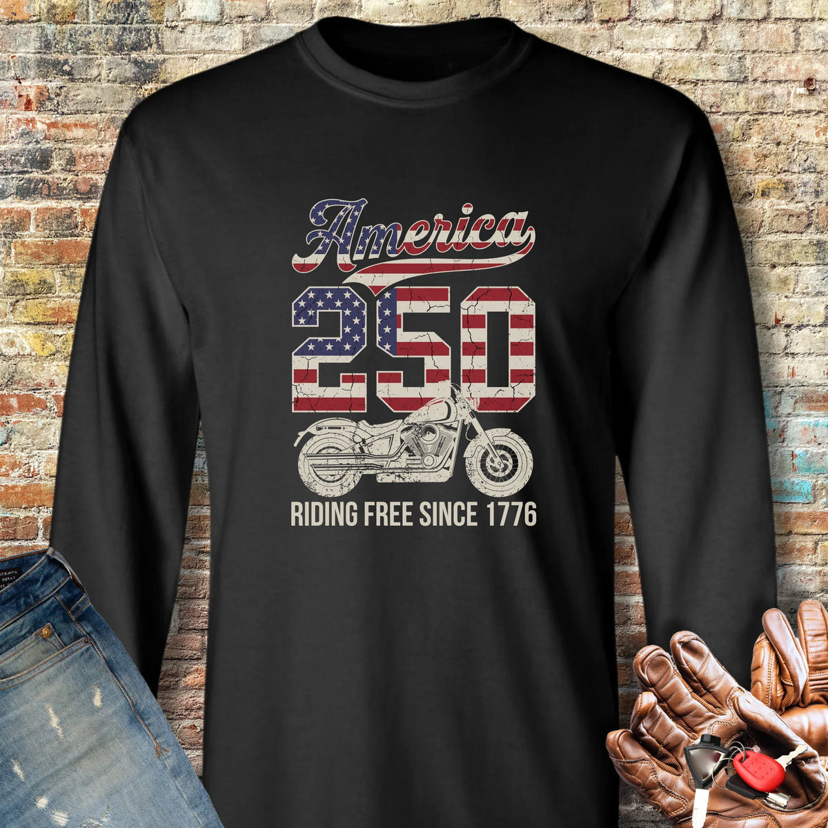 America Since 1776 Long Sleeve T-Shirt - Black