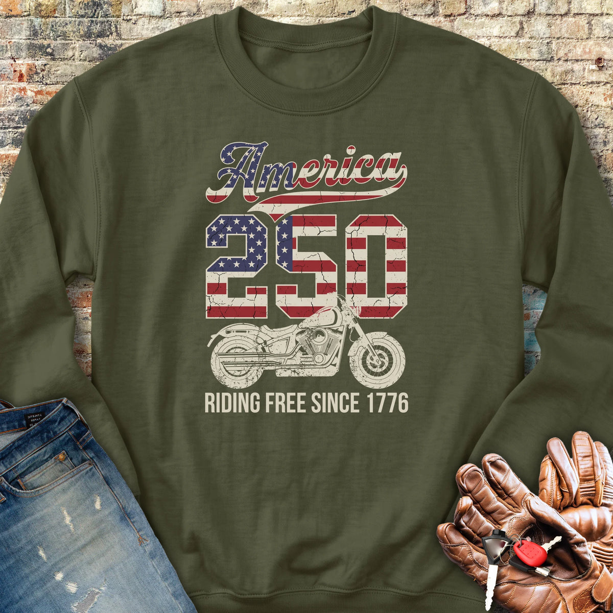 America Since 1776 Sweatshirt - Military Green