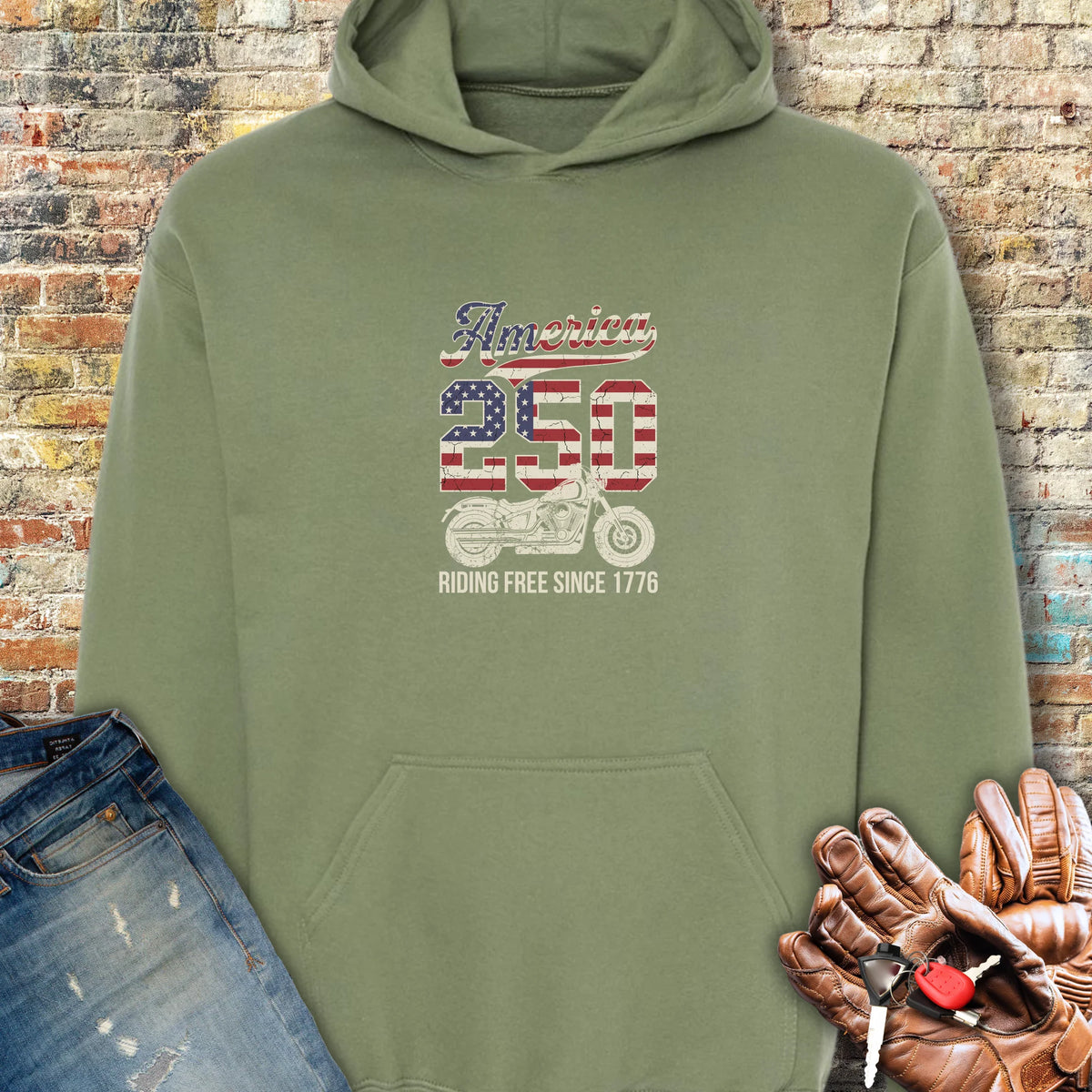 America Since 1776 Hoodie - Military Green