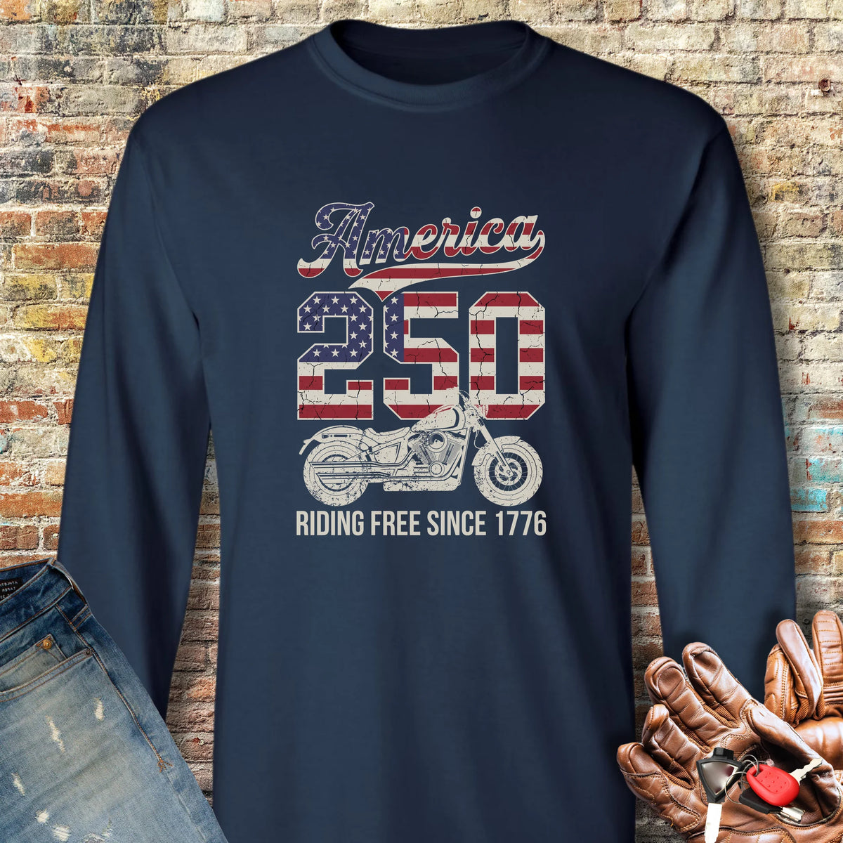 America Since 1776 Long Sleeve T-Shirt - Navy