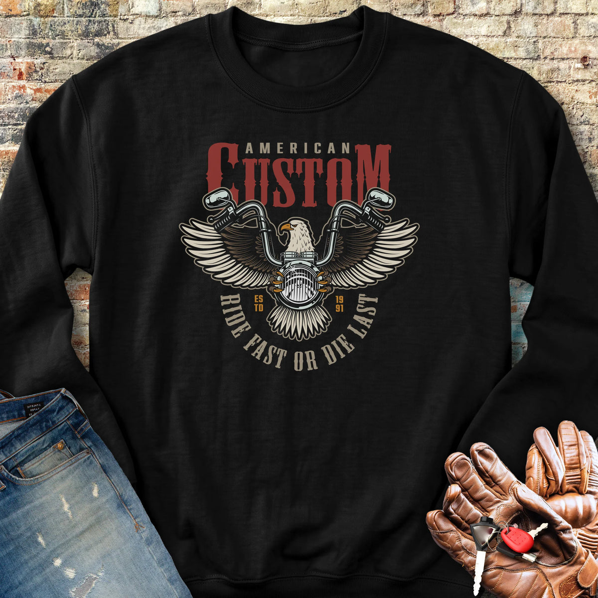 American Custom Sweatshirt - Black