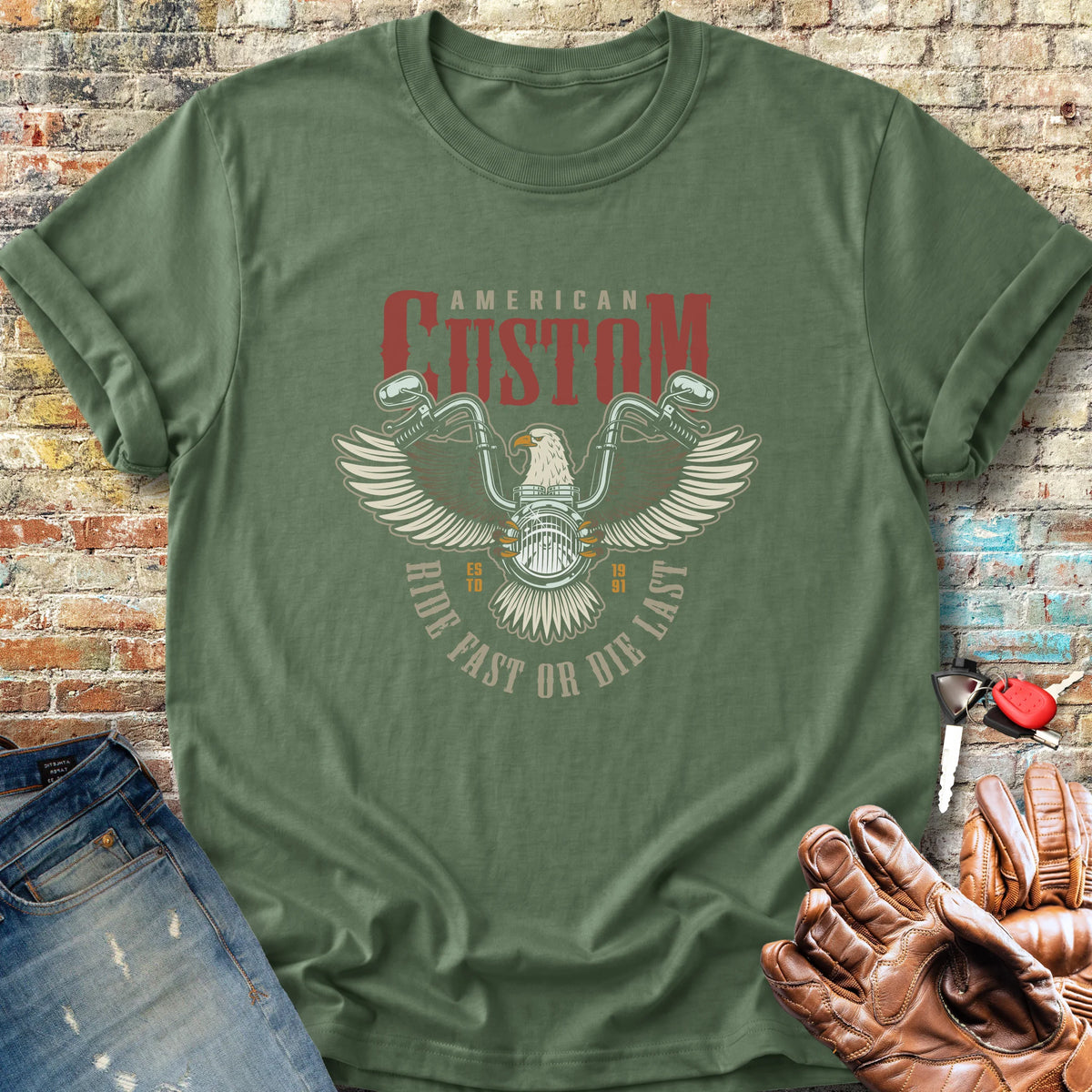American Custom Classic T-Shirt - Military Green