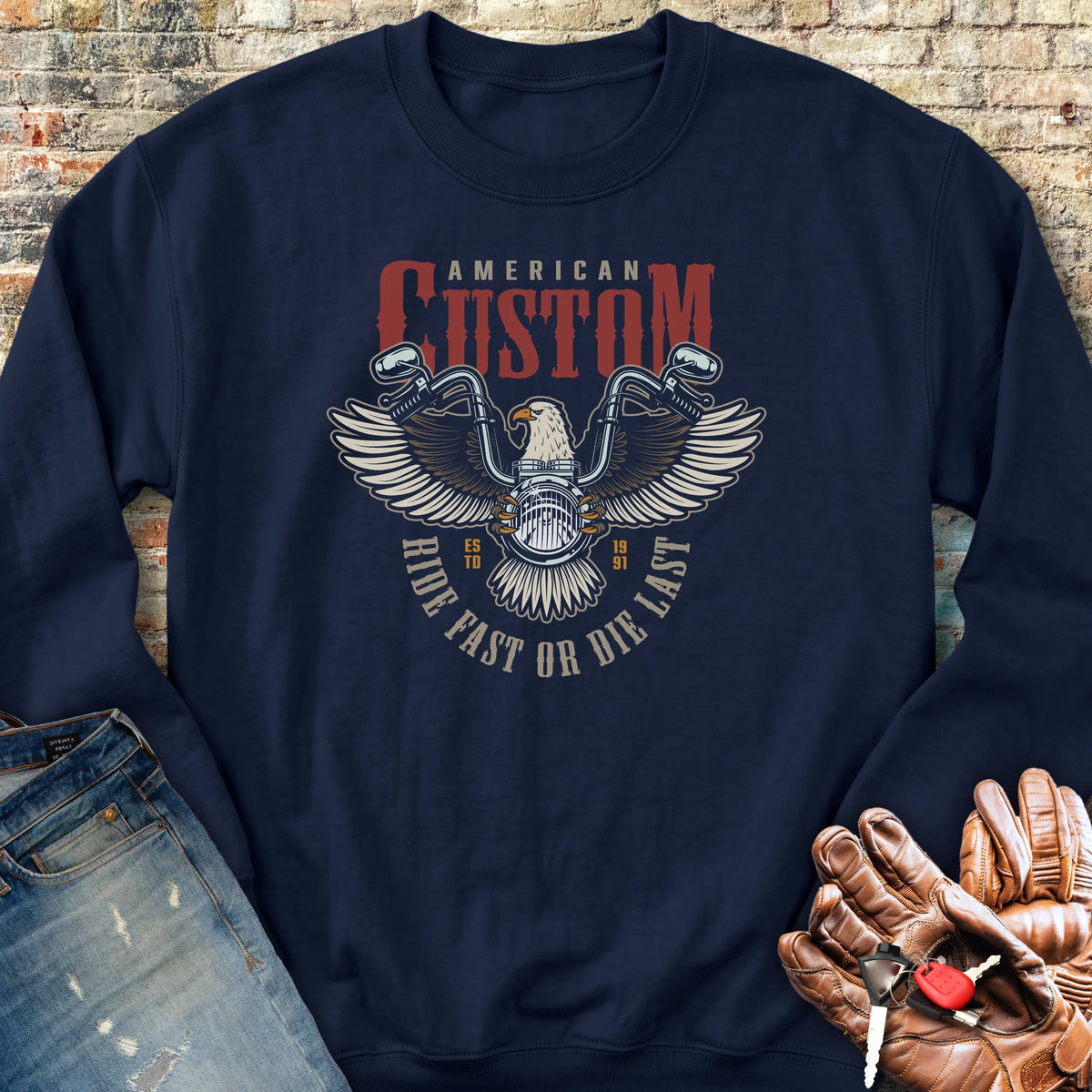 American Custom Sweatshirt - Navy