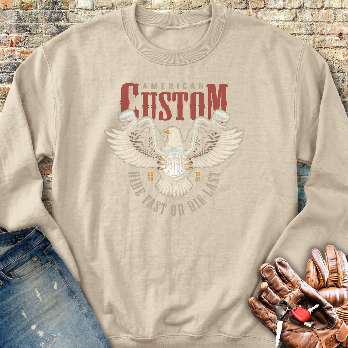 American Custom Sweatshirt - Sand