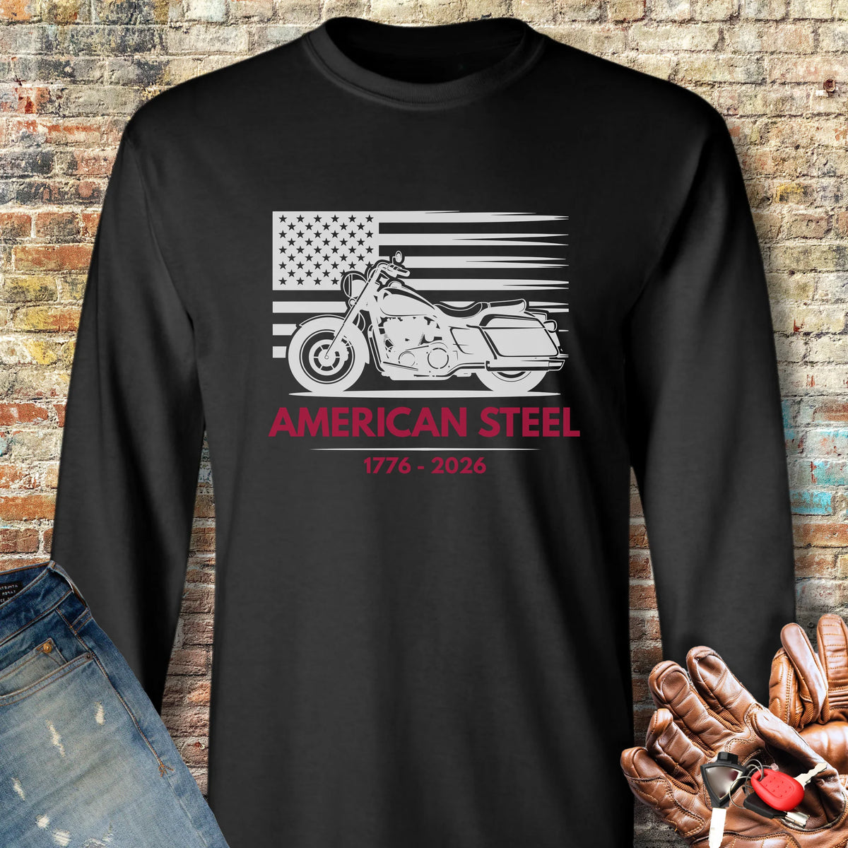 American Steel 250th Long Sleeve T-Shirt - Black