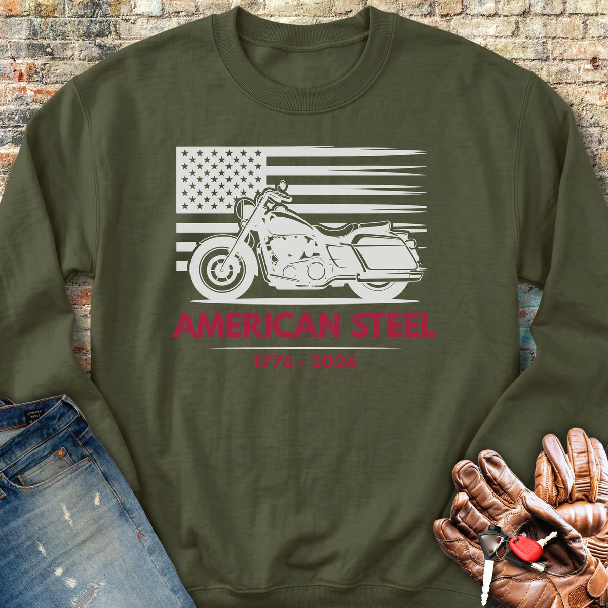 American Steel 250th Sweatshirt - Military Green