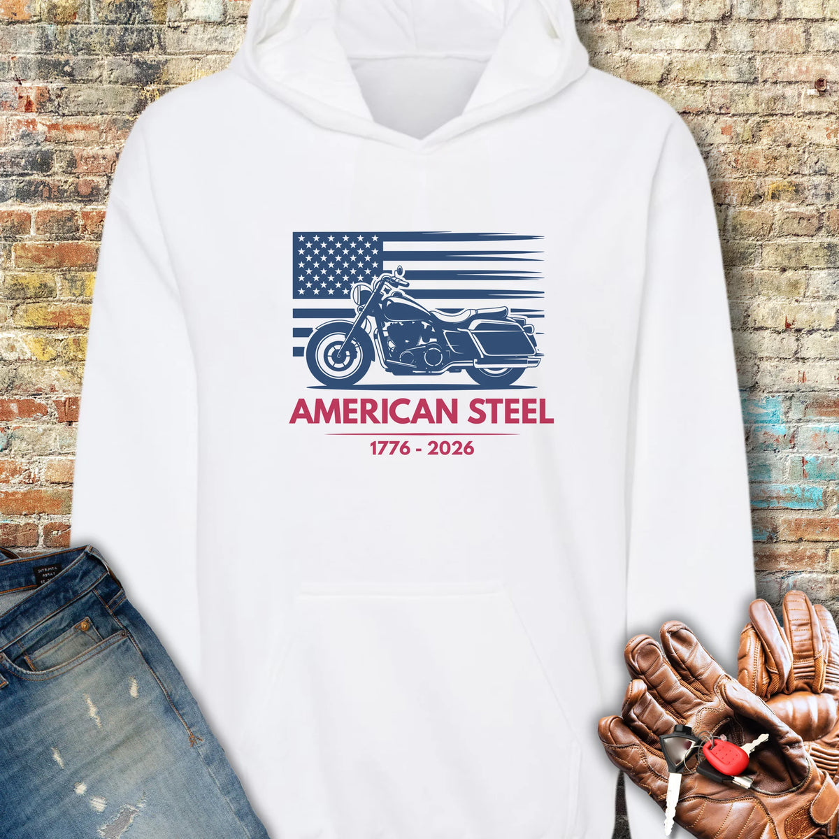 American Steel 250th Hoodie - White