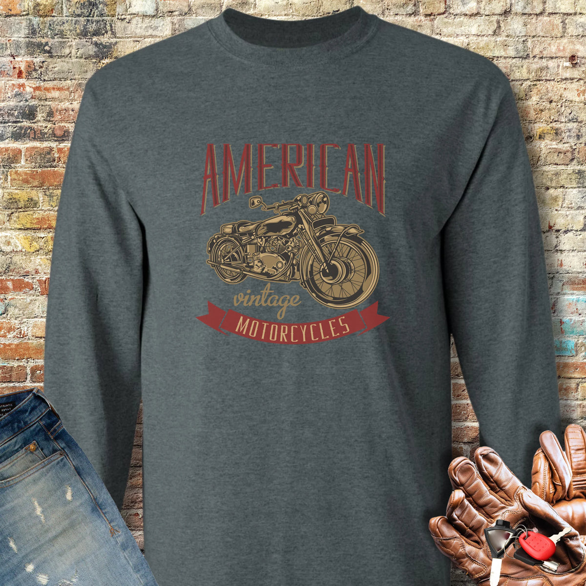 American Vintage Long Sleeve T-Shirt - Dark Heather
