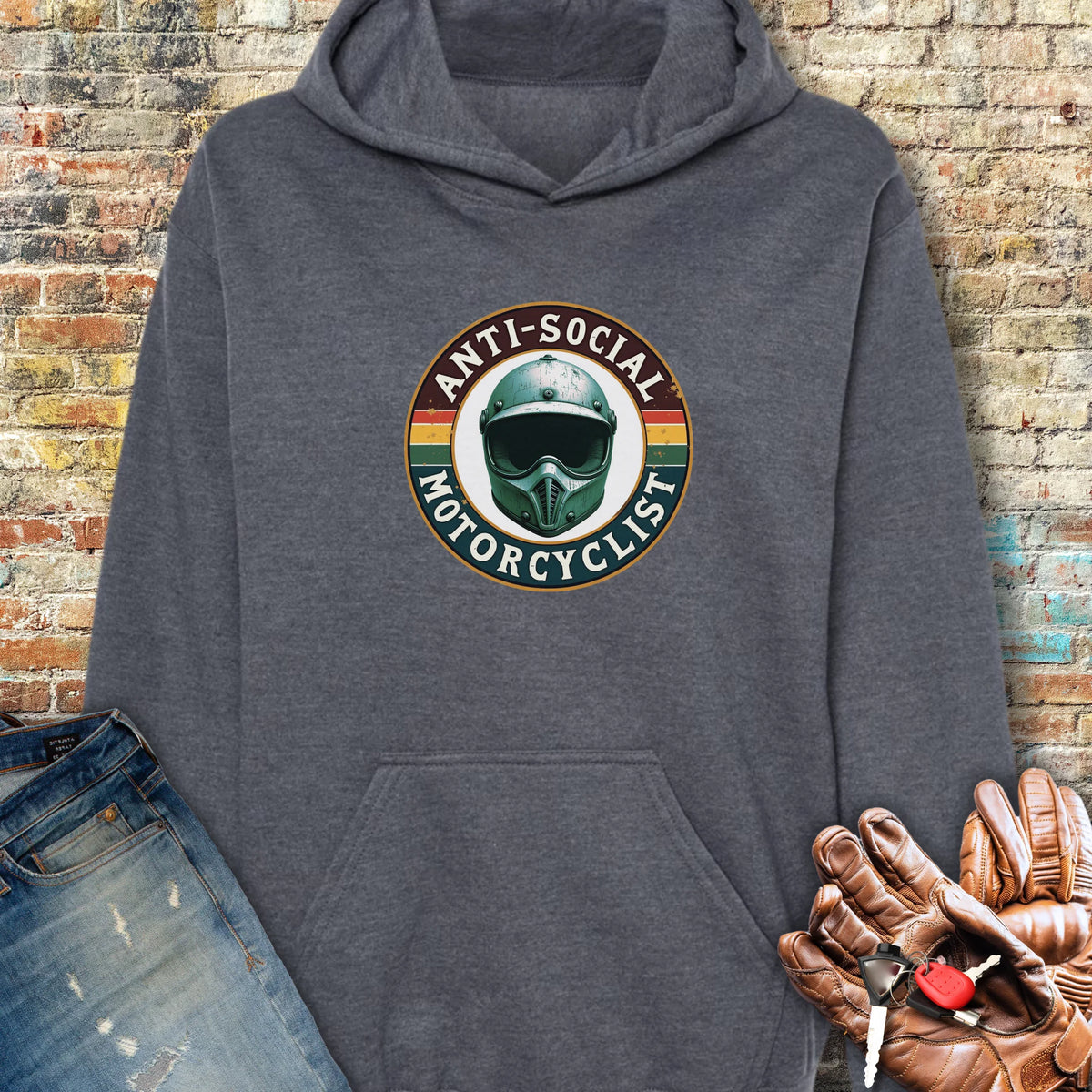 Anti-Social Hoodie - Dark Heather