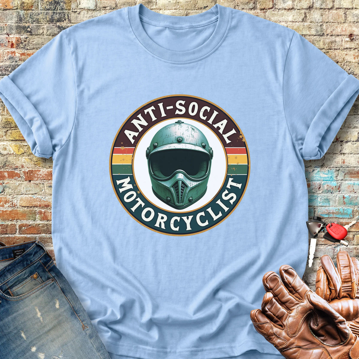 Anti-Social Classic T-Shirt - Light Blue