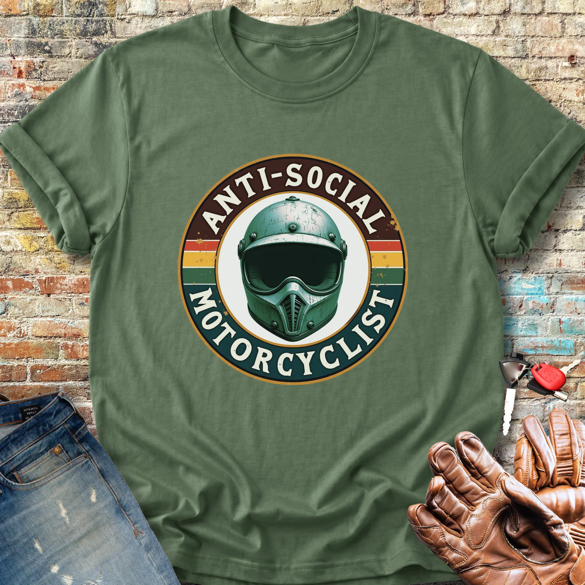 Anti-Social Classic T-Shirt - Military Green