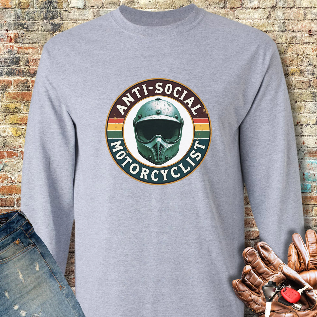 Anti-Social Long Sleeve T-Shirt - Sport Grey
