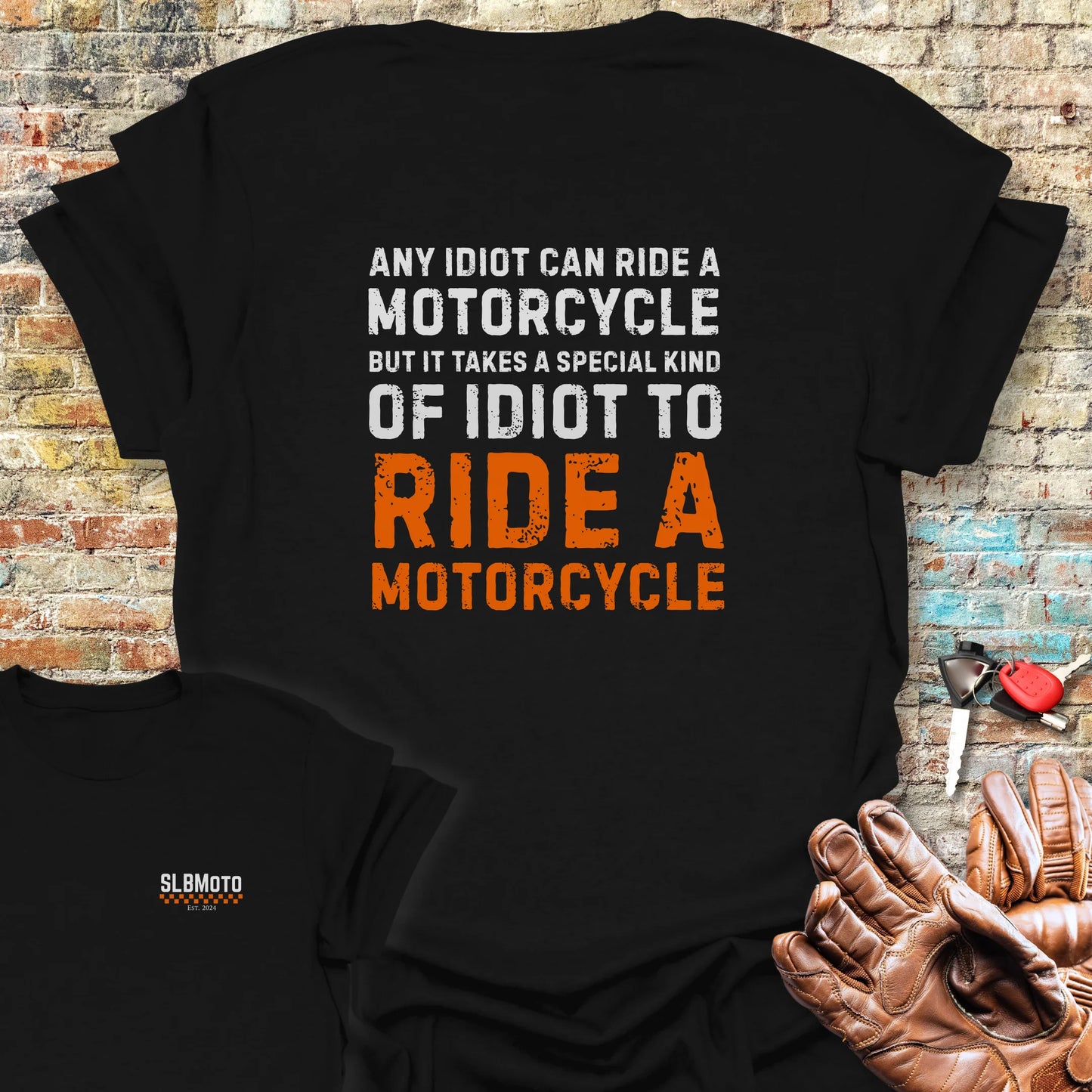 Any Idiot Back Print T-Shirt - Black