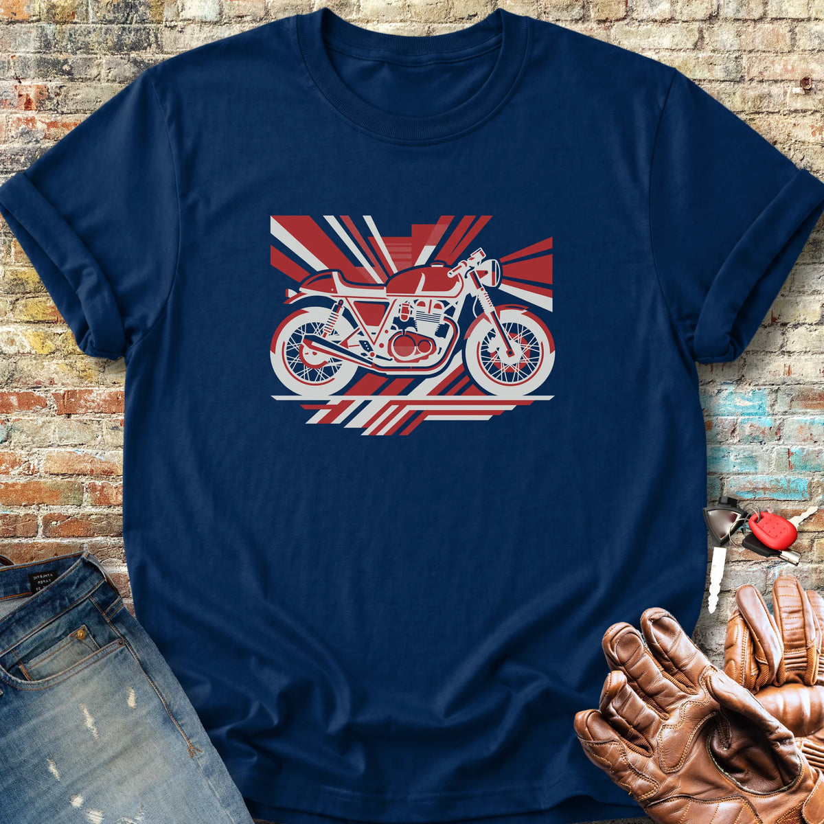 Art Deco Racer Classic T-Shirt - Navy