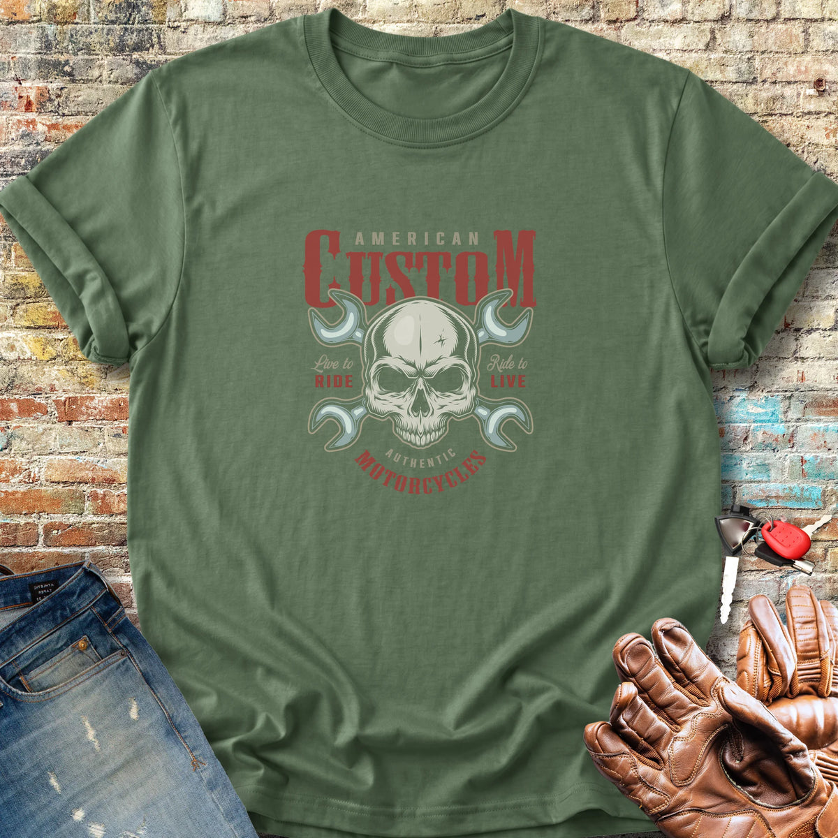 Authentic Motorcycles Classic T-Shirt - Military Green