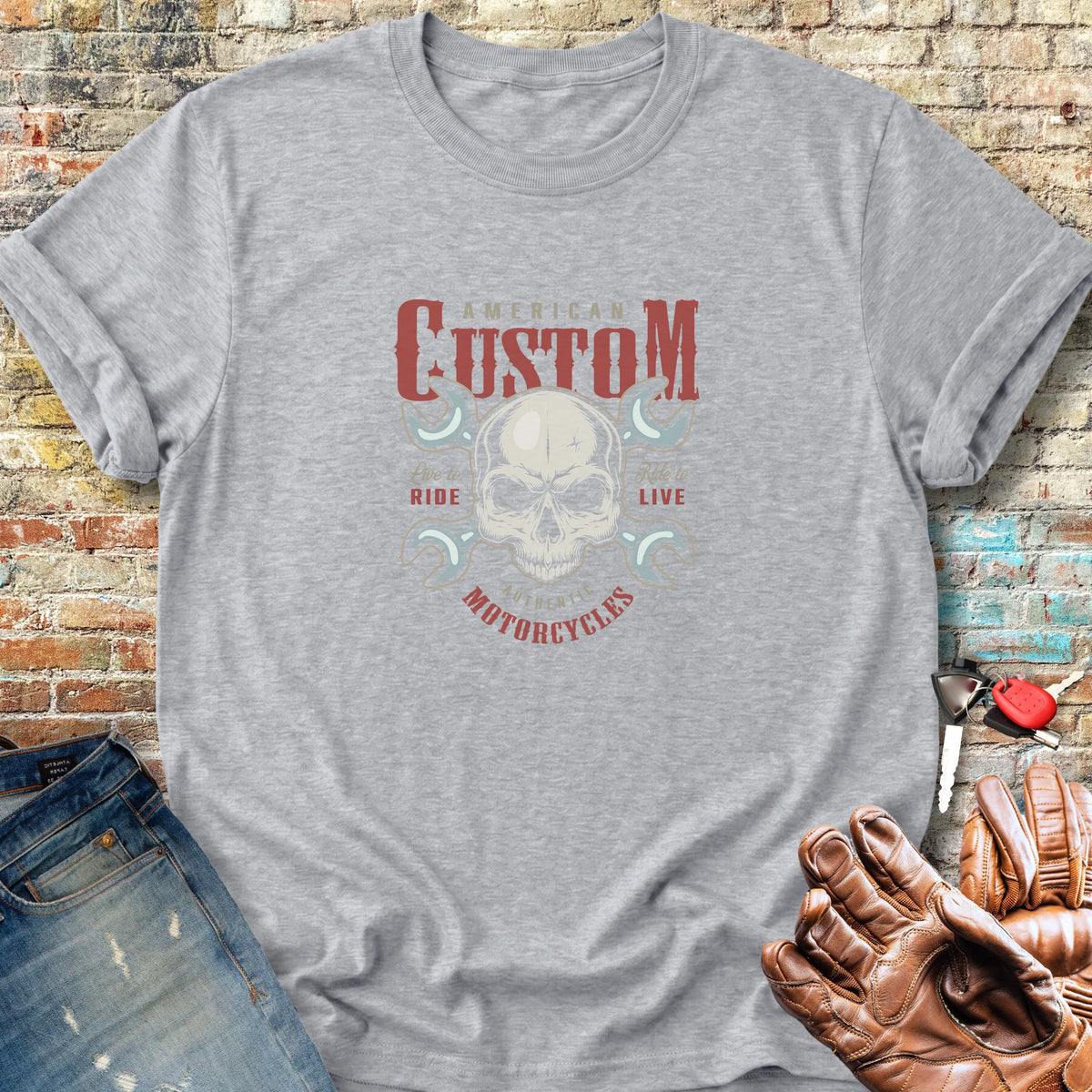 Authentic Motorcycles Classic T-Shirt - Sport Grey