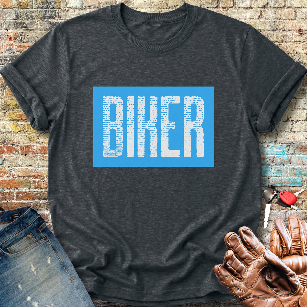 Biker In Blue Classic T-Shirt - Dark Heather