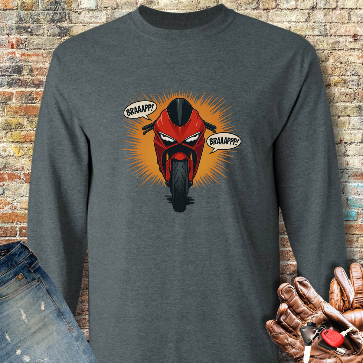 BRAAPPP Long Sleeve T-Shirt - Dark Heather