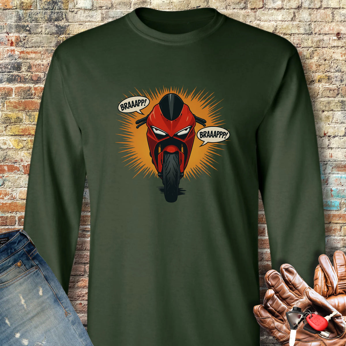 BRAAPPP Long Sleeve T-Shirt - Forest Green