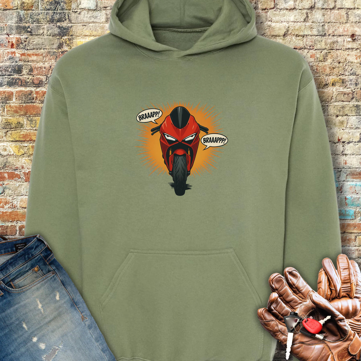 BRAAPPP Hoodie - Military Green