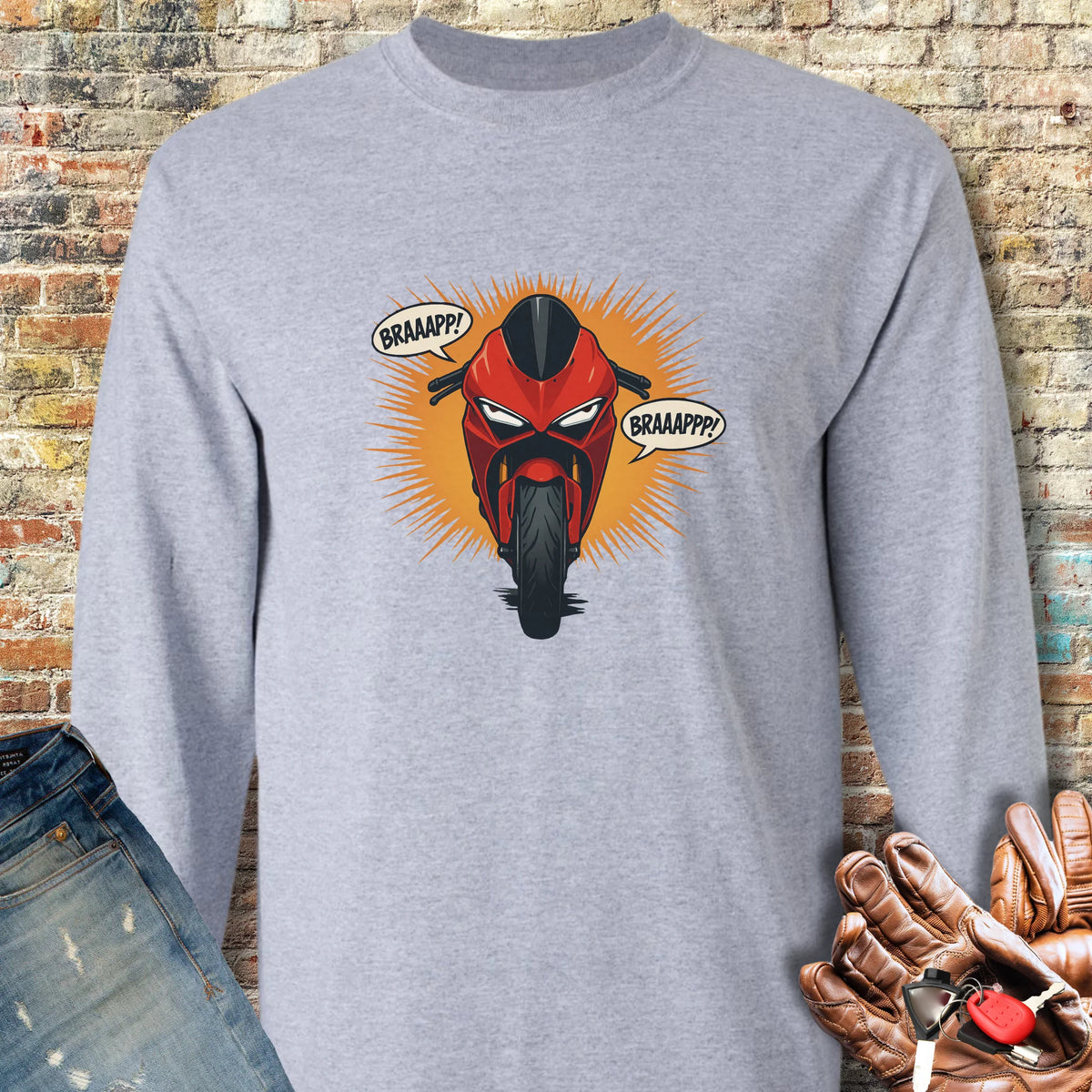 BRAAPPP Long Sleeve T-Shirt - Sport Grey