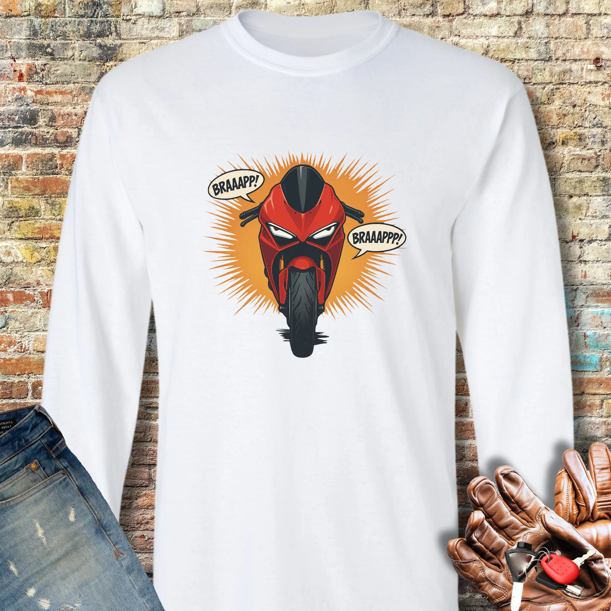 BRAAPPP Long Sleeve T-Shirt - White