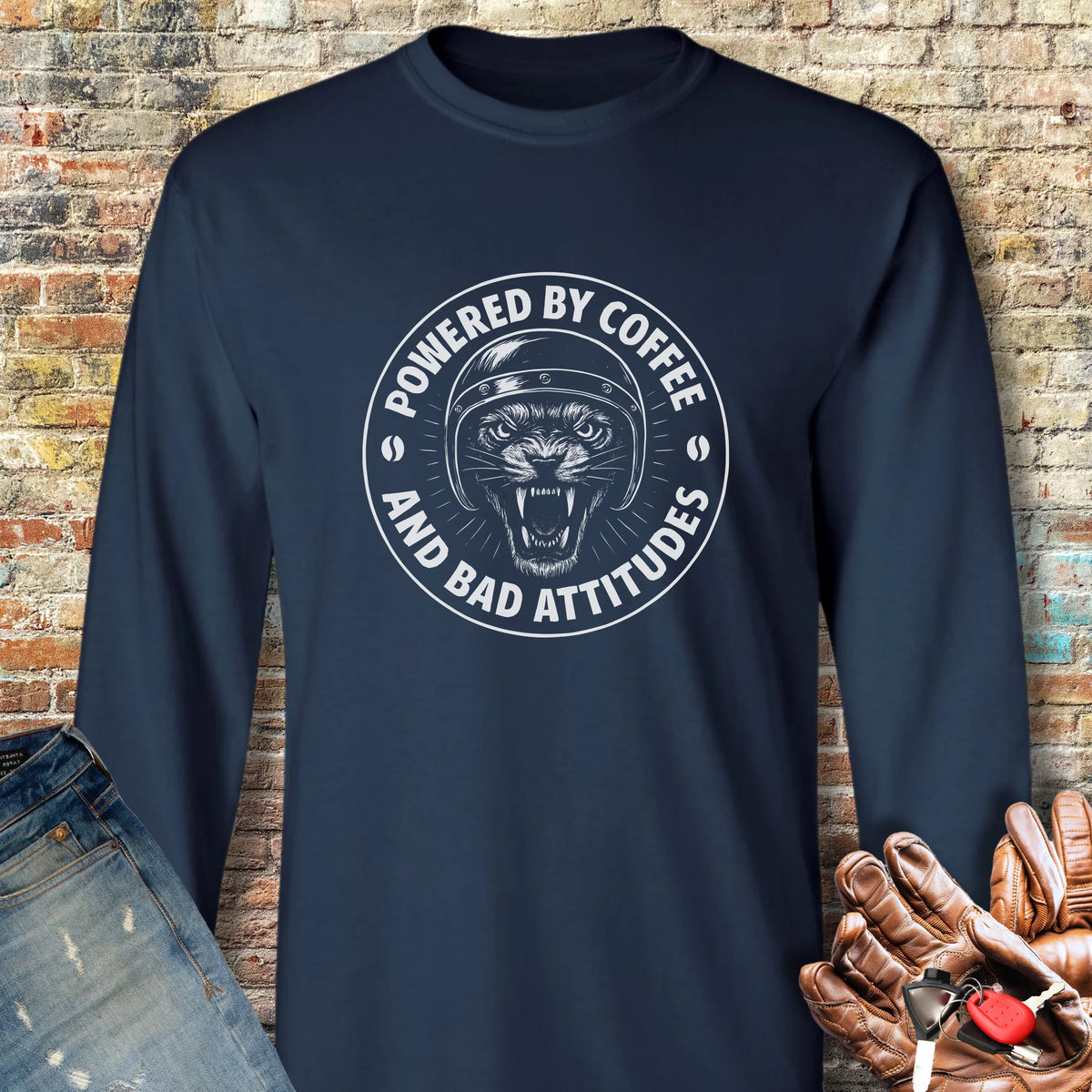 Bad Attitudes Long Sleeve T-Shirt - Navy