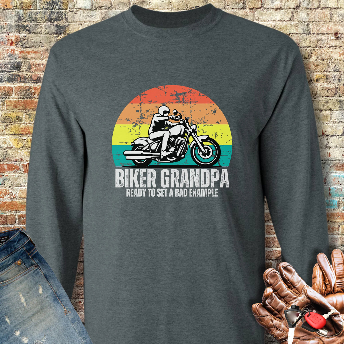 Bad Example Long Sleeve T-Shirt - Dark Heather
