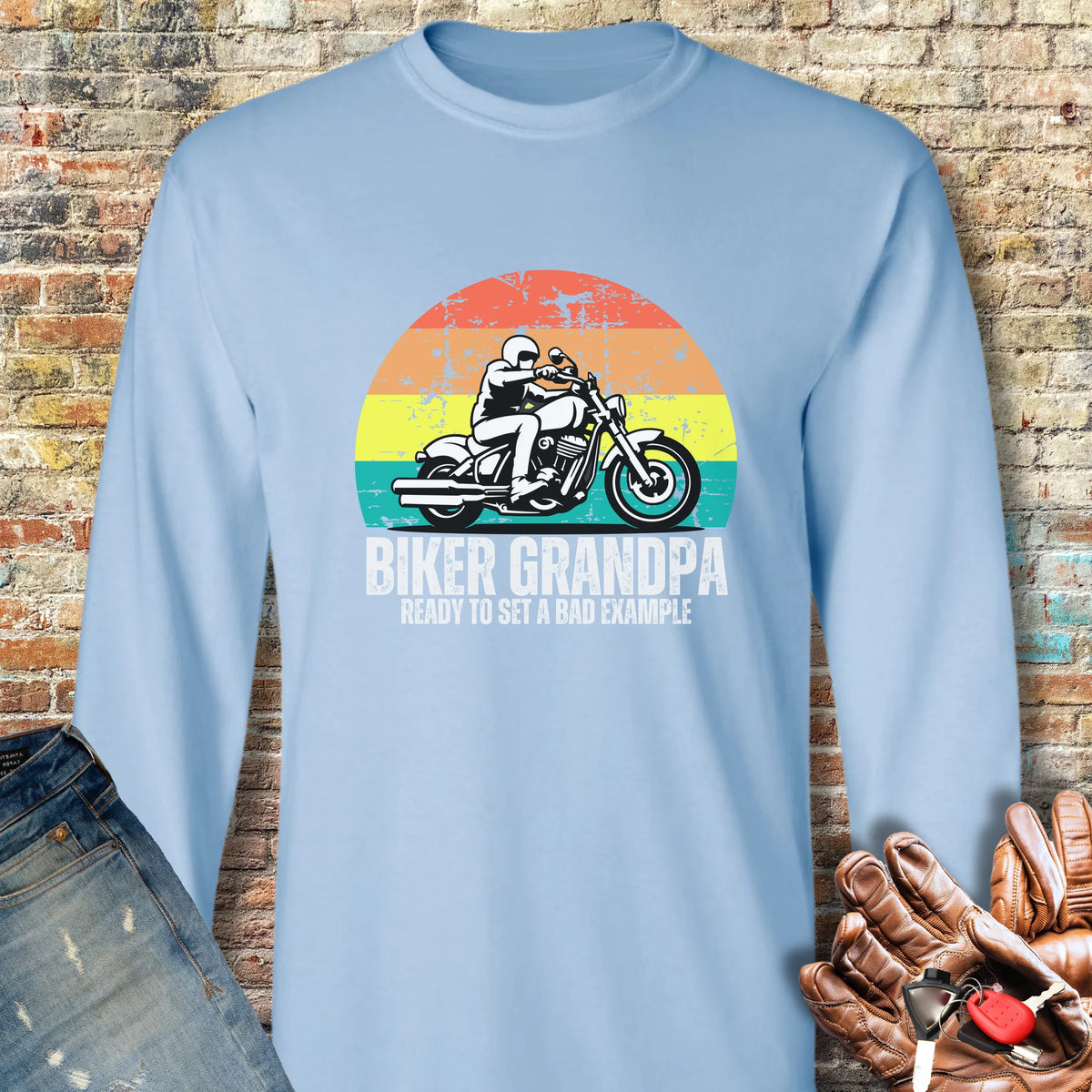 Bad Example Long Sleeve T-Shirt - Light Blue