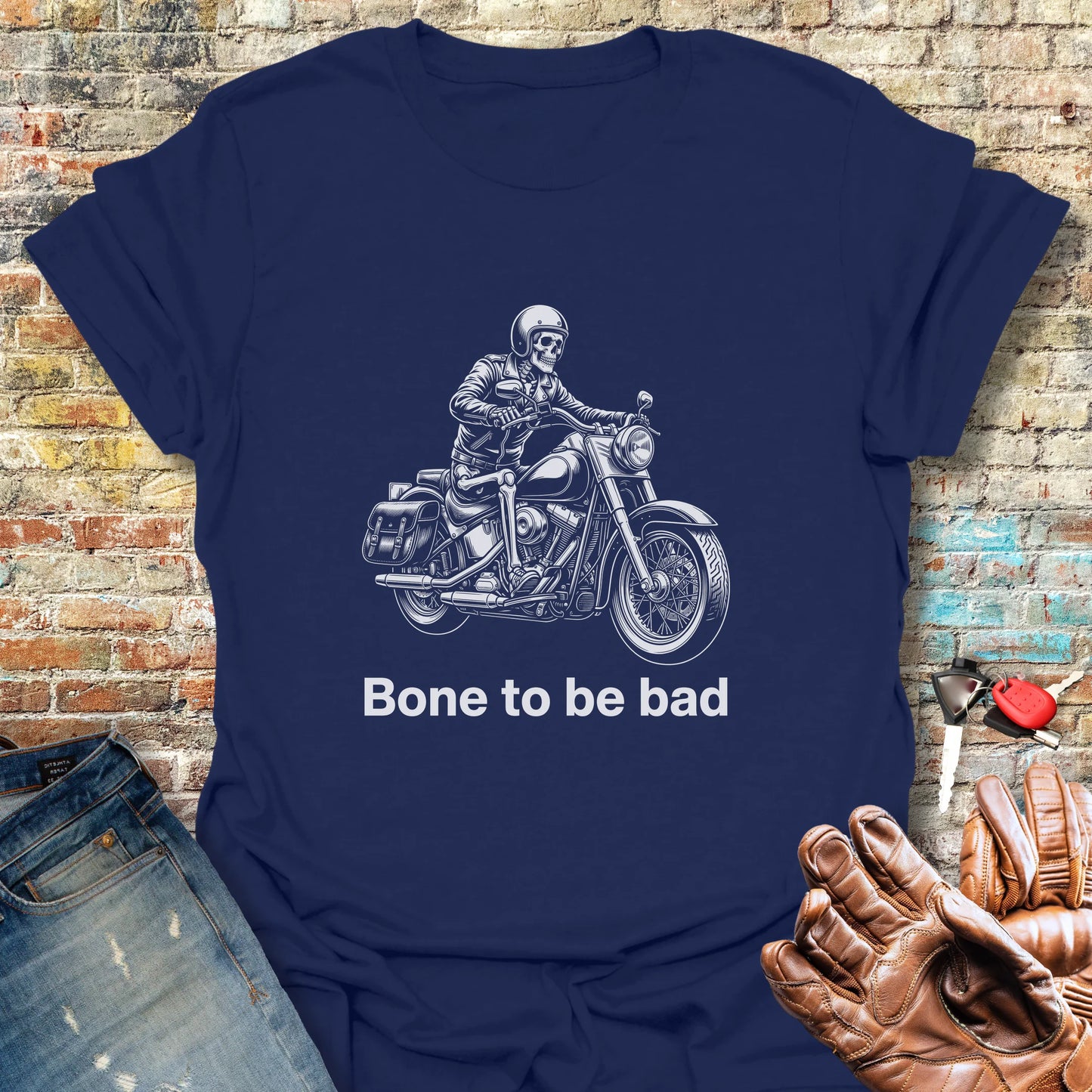 Bad Skeleton T-Shirt - Navy