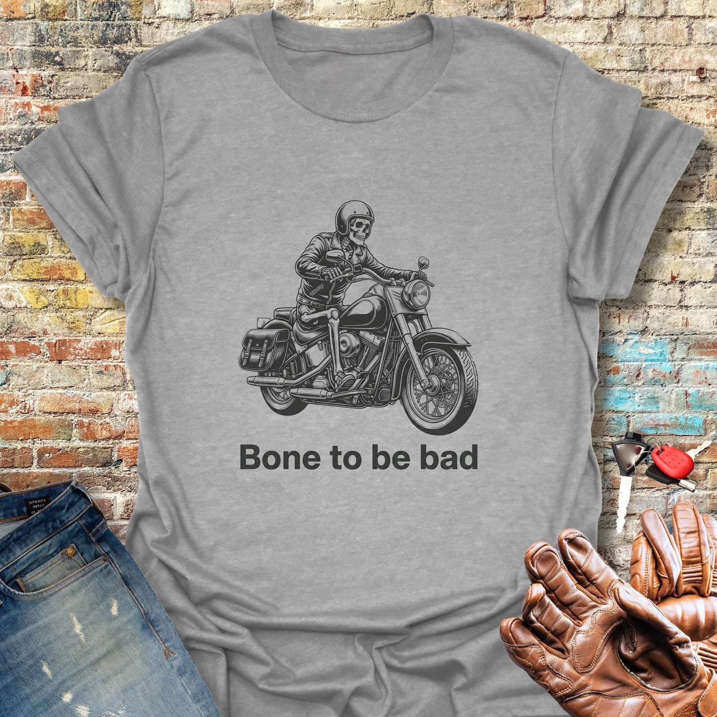 Bad Skeleton T-Shirt - Sport Grey