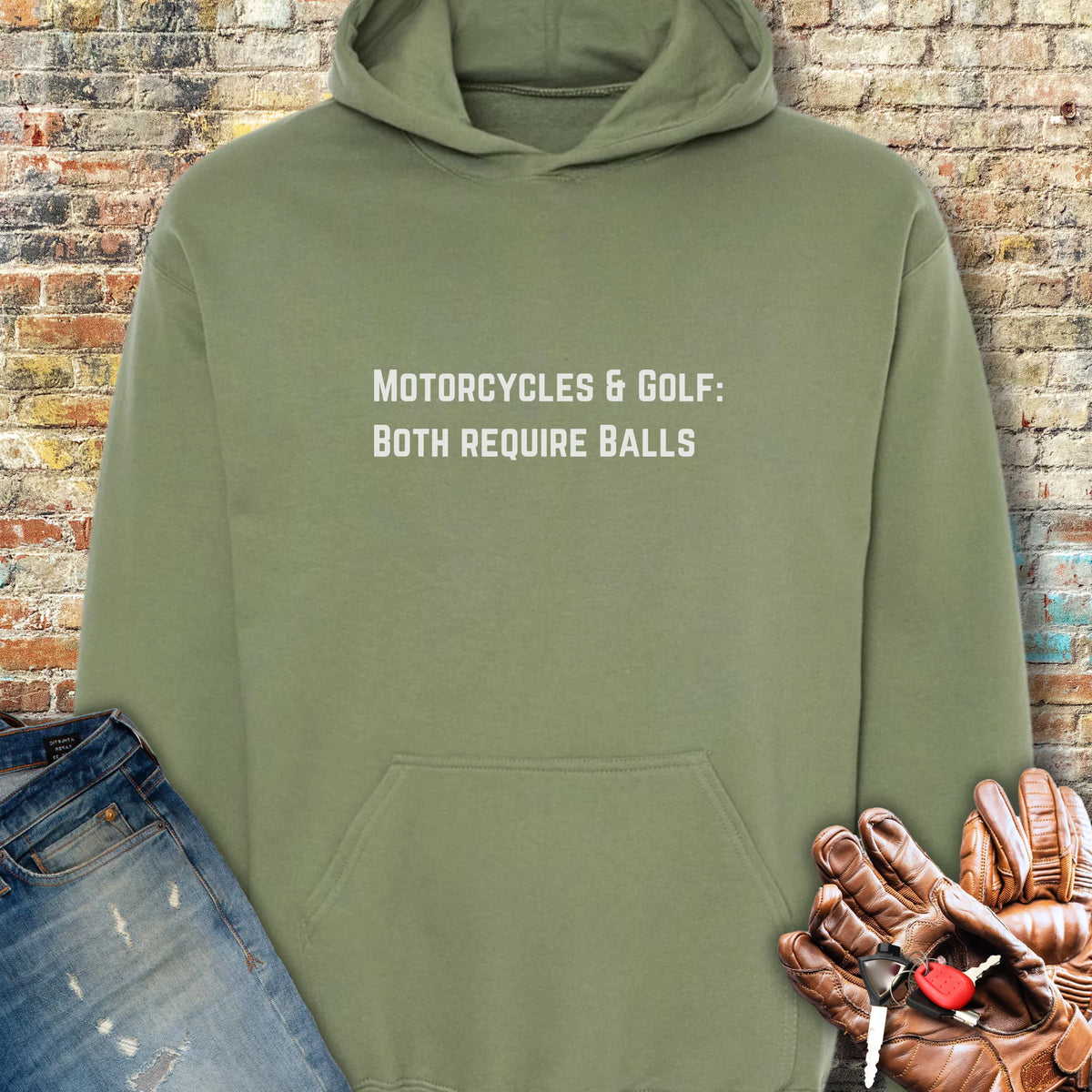 Balls Hoodie - Military Green