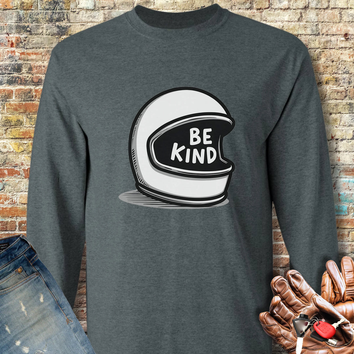 Be Kind Long Sleeve T-Shirt - Dark Heather