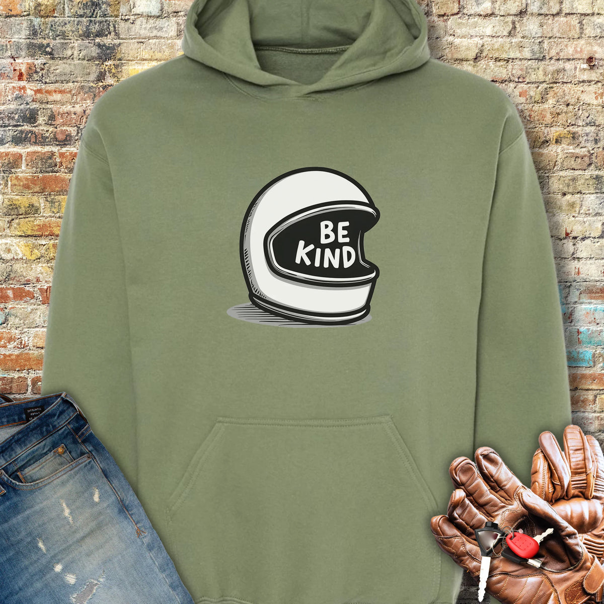 Be Kind Hoodie - Military Green